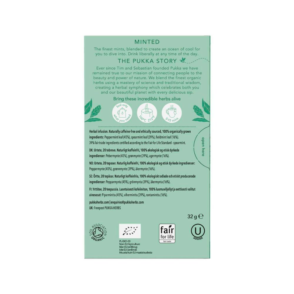 Pukka Three Mint Herbal Tea Sachets 20 pack - 32g