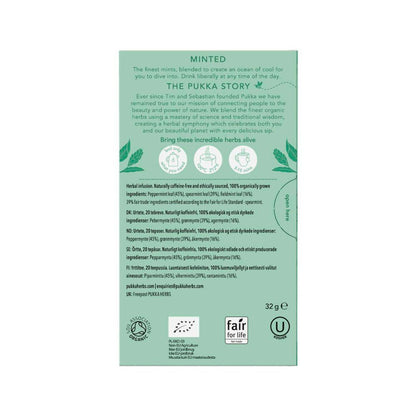 Pukka Three Mint Herbal Tea Sachets 20 pack - 32g