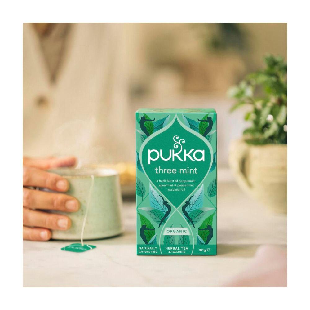 Pukka Three Mint Herbal Tea Sachets 20 pack - 32g