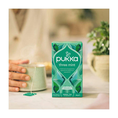 Pukka Three Mint Herbal Tea Sachets 20 pack - 32g