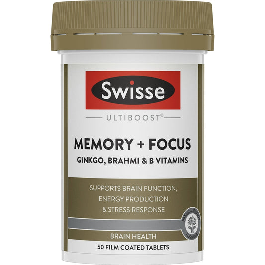Swisse Ultiboost Memory + Focus Tablets Supports Brain Health 50 Pack