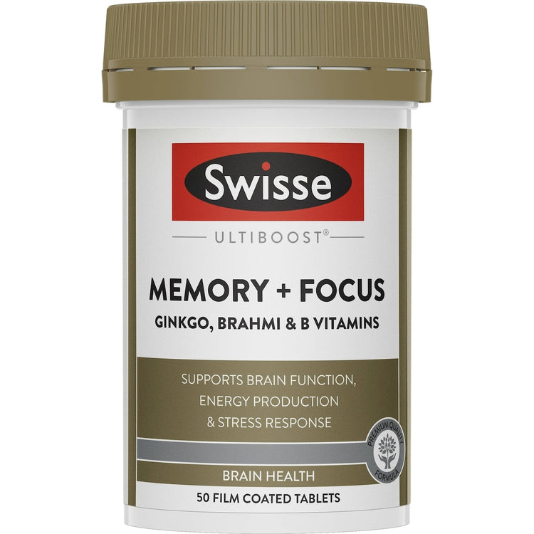 Swisse Ultiboost Memory + Focus Tablets Supports Brain Health 50 Pack