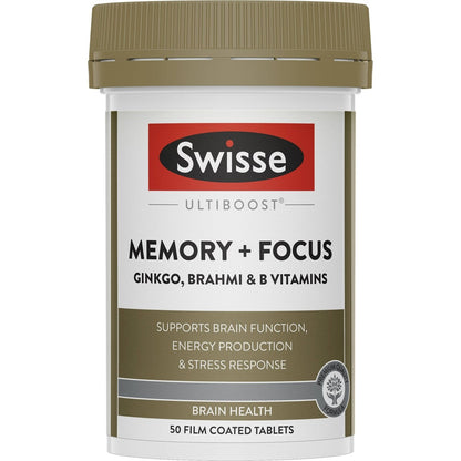 Swisse Ultiboost Memory + Focus Tablets Supports Brain Health 50 Pack