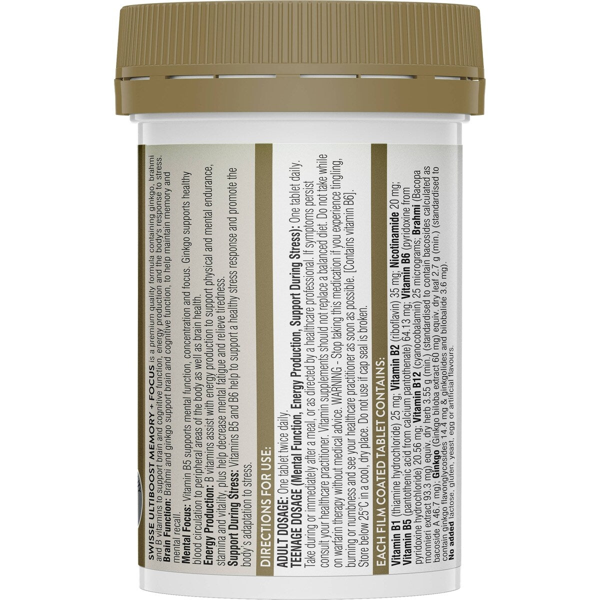 Swisse Ultiboost Memory + Focus Tablets Supports Brain Health 50 Pack