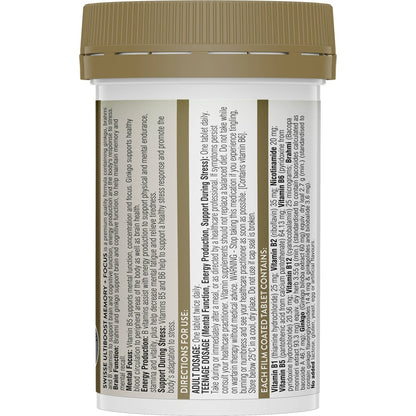 Swisse Ultiboost Memory + Focus Tablets Supports Brain Health 50 Pack