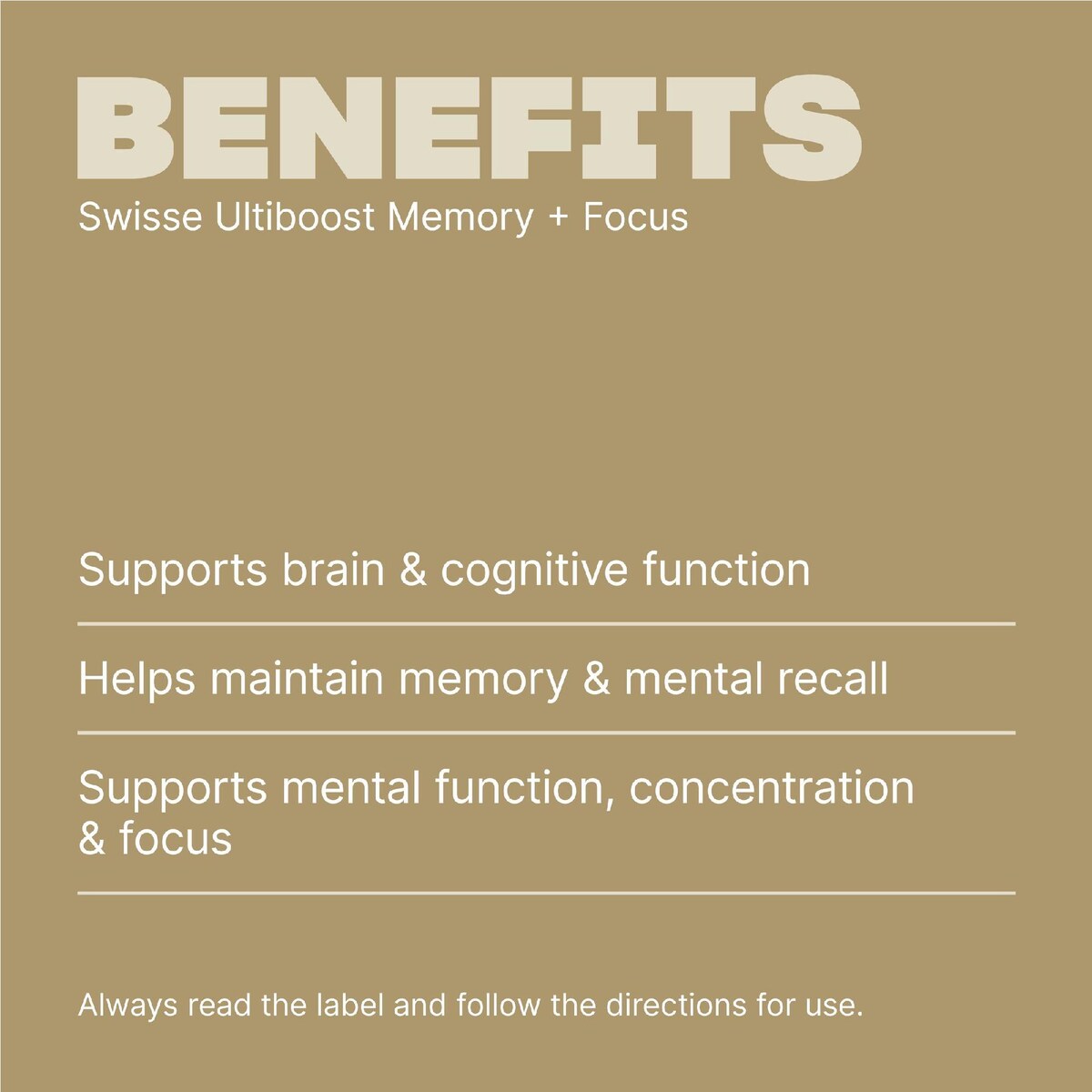 Swisse Ultiboost Memory + Focus Tablets Supports Brain Health 50 Pack