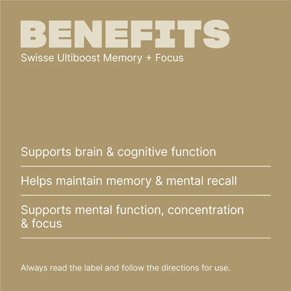 Swisse Ultiboost Memory + Focus Tablets Supports Brain Health 50 Pack
