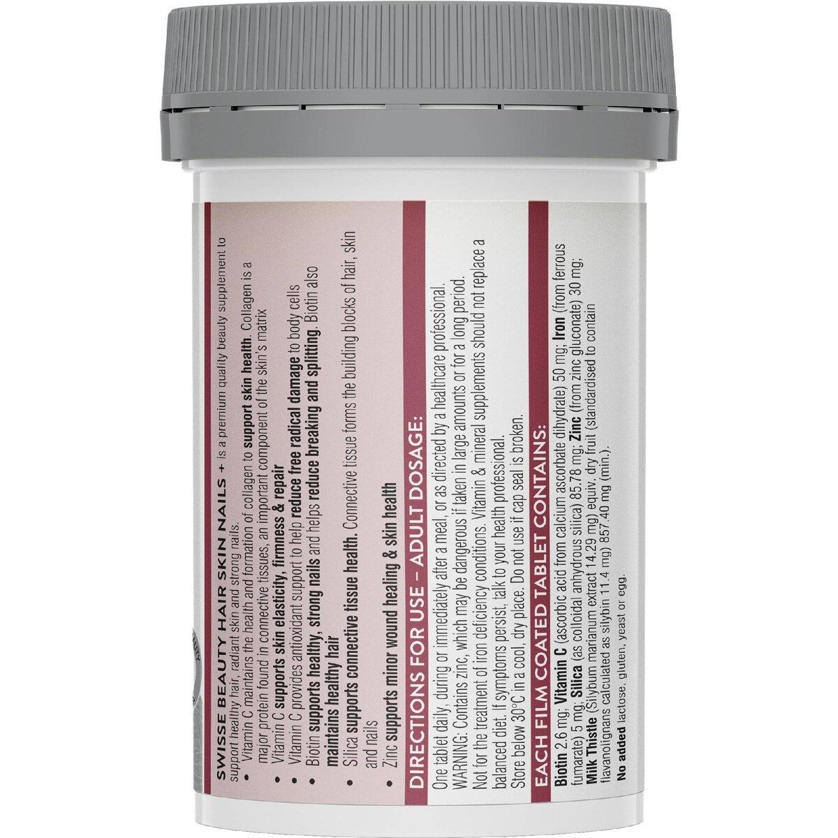 Swisse Beauty Hair Skin Nails+ Tablets For Collagen Formation 60 Pack