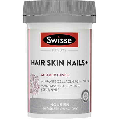 Swisse Beauty Hair Skin Nails+ Tablets For Collagen Formation 60 Pack