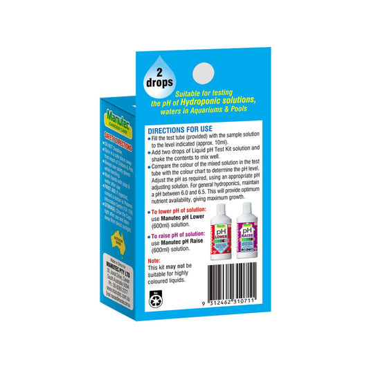 Manutec Liquid pH Test Kit - 50ml - Hydroponic Use
