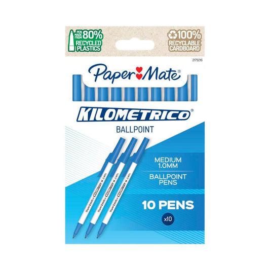 Paper Mate Kilometrico Pens Blue - 10 pack