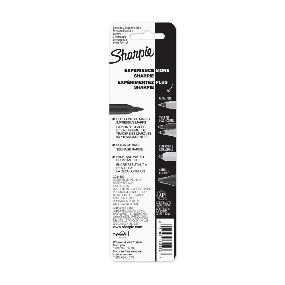 Sharpie Permanent Markers Fine Tip - 2 pack