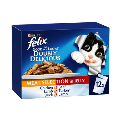 Purina Felix Doubly Delicious Meat Selection In Jelly - 12 pack
