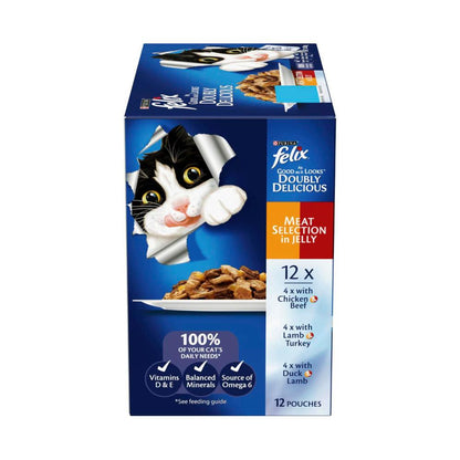 Purina Felix Doubly Delicious Meat Selection In Jelly - 12 pack