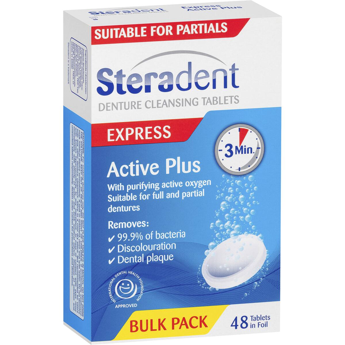 Steradent Denture Cleansing Tablets Active Plus 48 Pack