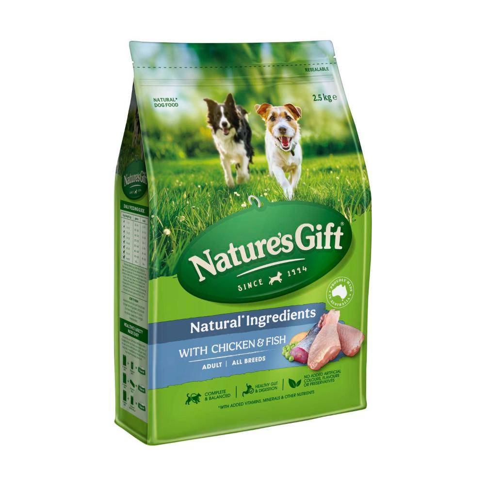 Nature's Gift Adult All Breeds Dry Dog Food With Chicken & Fish - 2.5kg