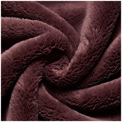 Amari Luxury Velvet Throw 152cm x 177cm Light Brown Oversize Warm Cozy Plush 600 gsm