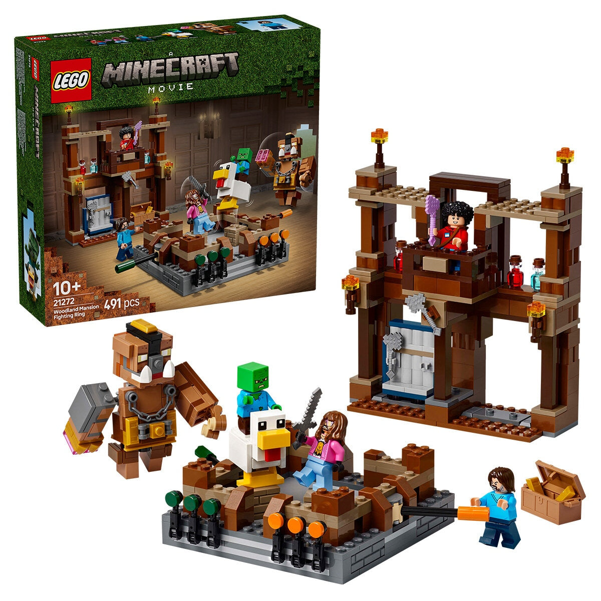 LEGO Minecraft Woodland Mansion Fighting Ring 21272 491 Pieces Interactive