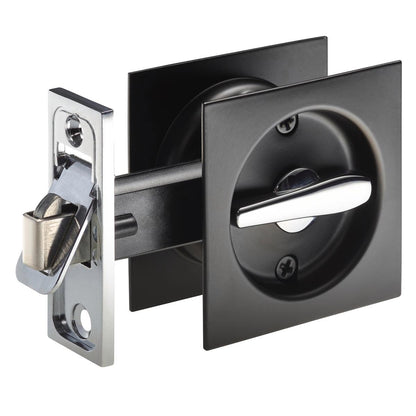 Gainsborough Privacy Cavity Sliding Door Set - 65mm - Matt Black - Lockable