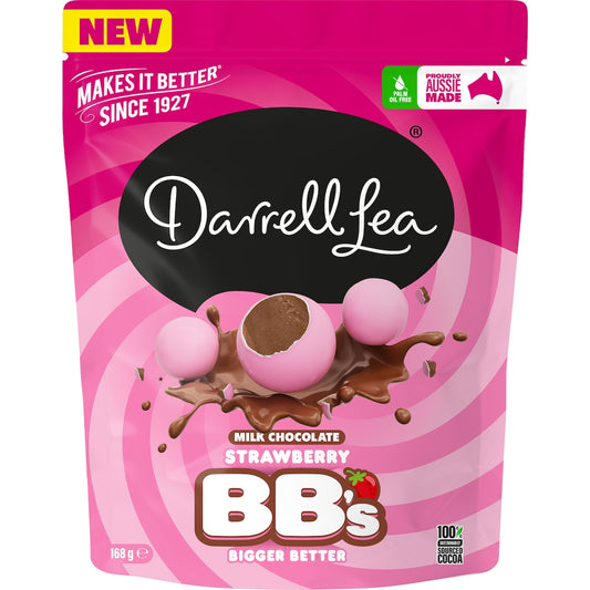 Darrell Lea Milk Chocolate Strawberry Bb's 168g