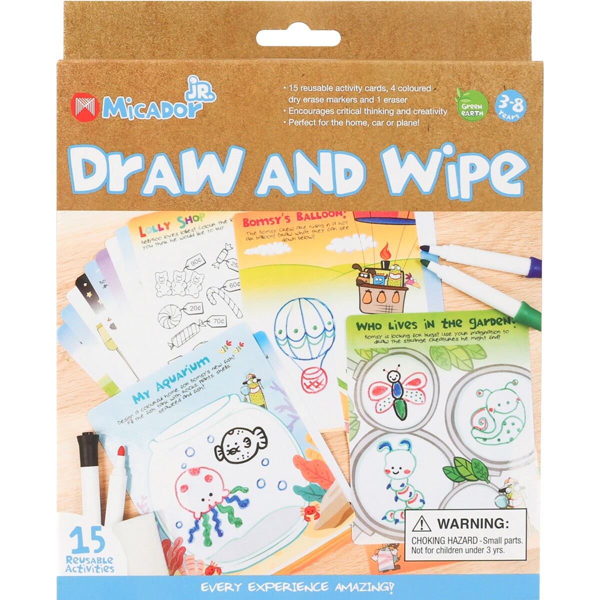 Micador Jr. Draw & Wipe Cards 15 pack