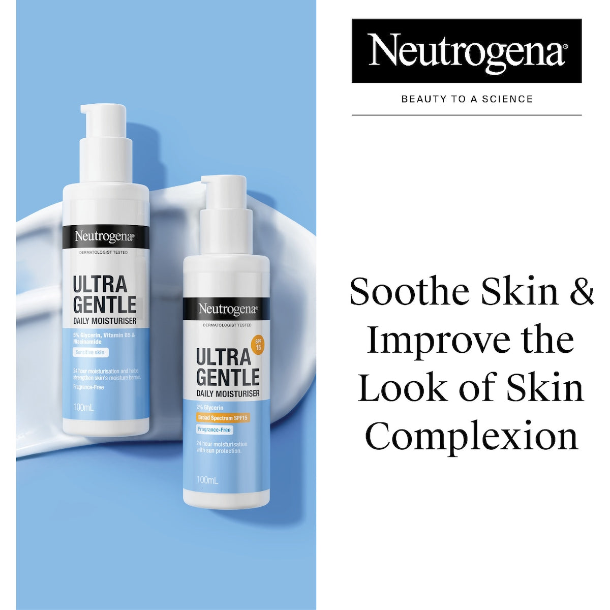 Neutrogena Ultra Gentle Daily Face Moisturiser Spf 15 100ml