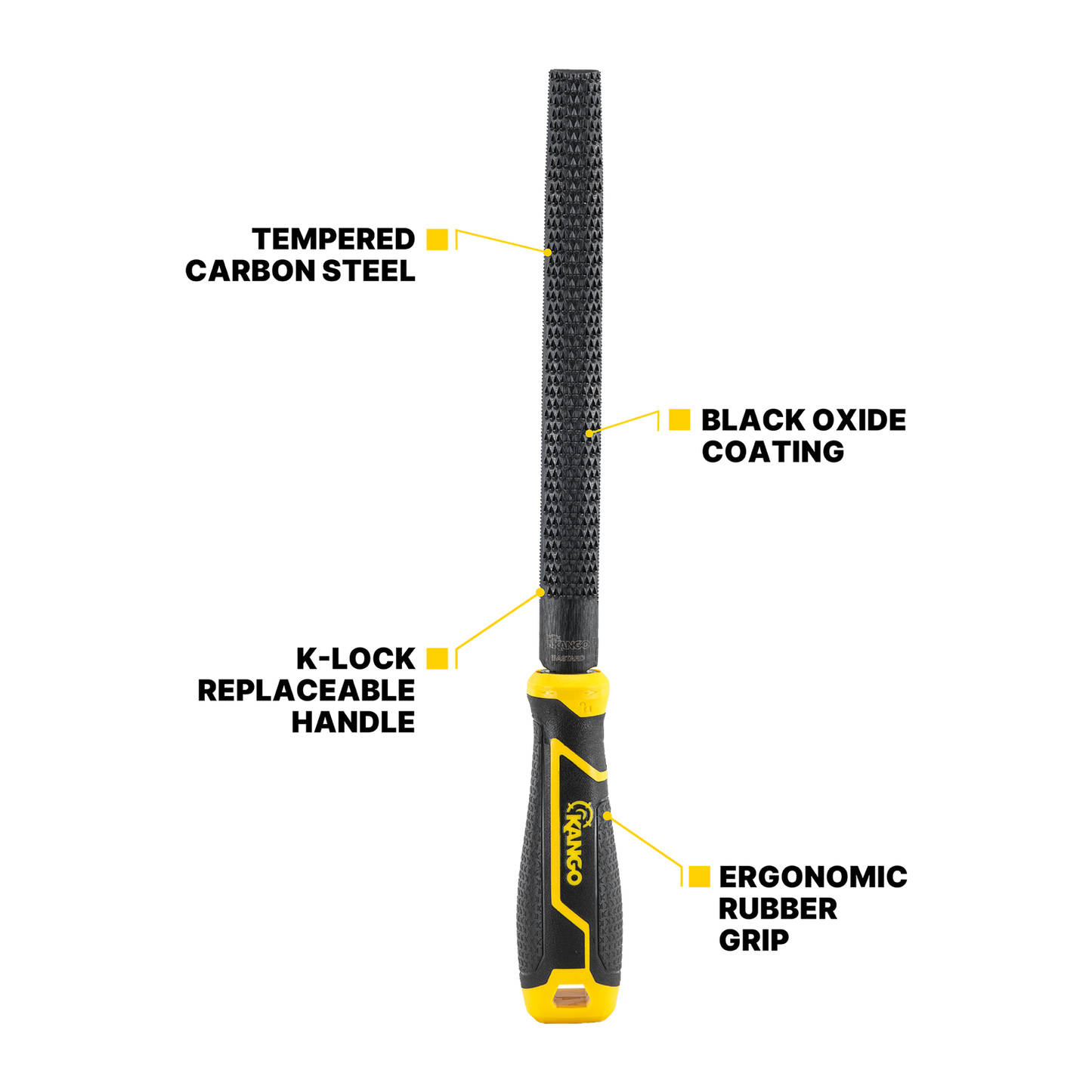 Kango Half Round Cabinet Bastard Cut Rasp - 200mm