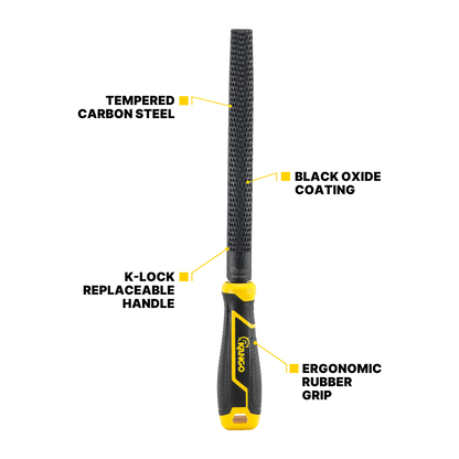 Kango Half Round Cabinet Bastard Cut Rasp - 200mm