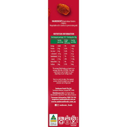 Sunbeam Australian Raisins 375g
