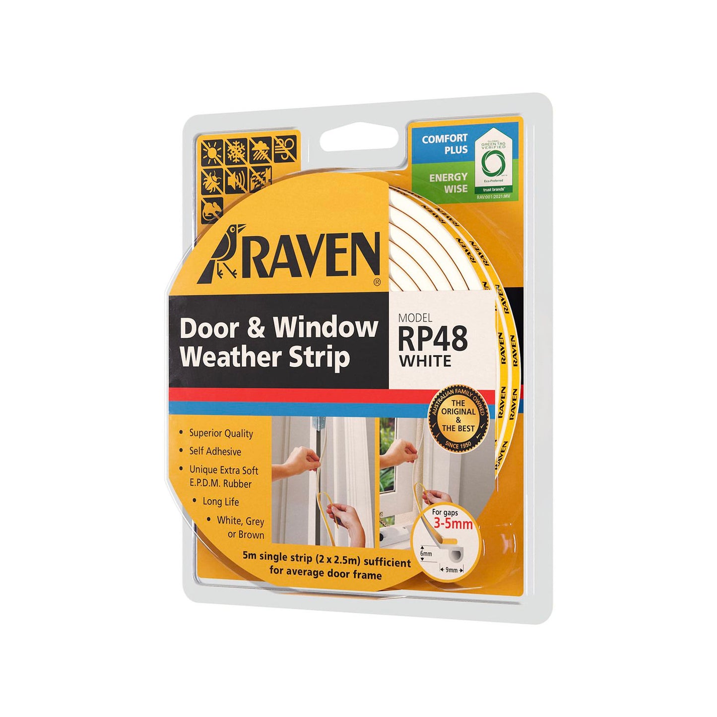 Raven Weather Strip - 5000mm - White