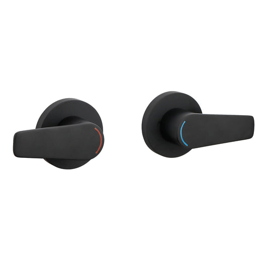 Evekare Matte Black 1/4 Turn Extended Lever Wall Top Assembly - 150mm