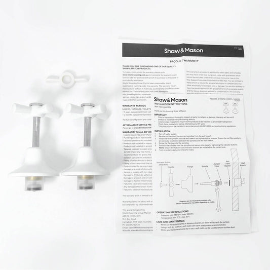 Shaw Mason White Easy Clean Top Assembly - 130 x 140mm - Pair