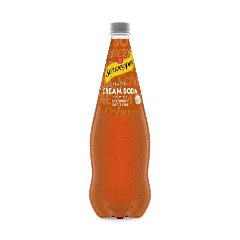 Schweppes Traditional Brown Creaming Soda Soft Drink Bottle - 1.1L