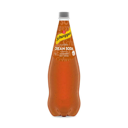 Schweppes Traditional Brown Creaming Soda Soft Drink Bottle - 1.1L
