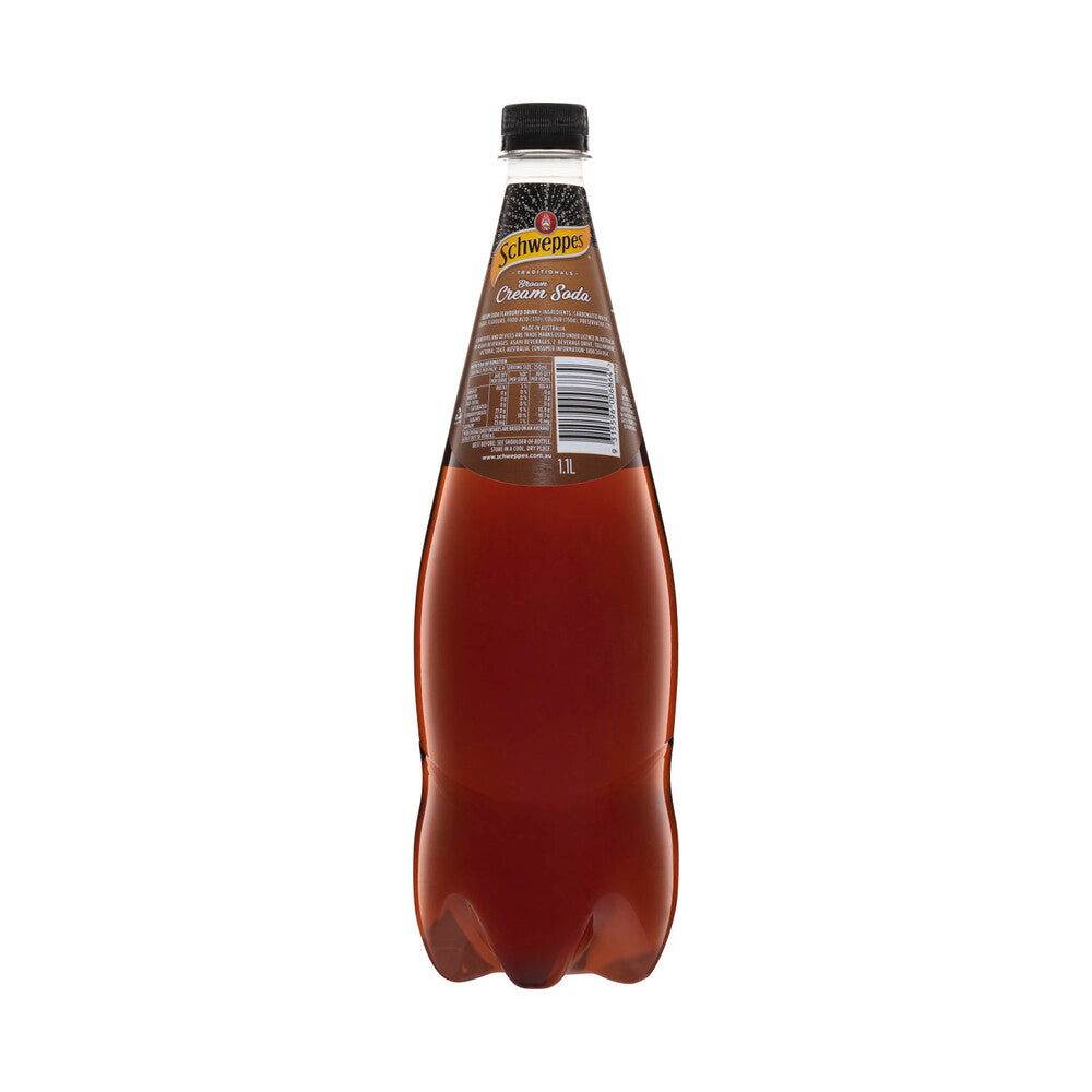 Schweppes Traditional Brown Creaming Soda Soft Drink Bottle | 1.1L