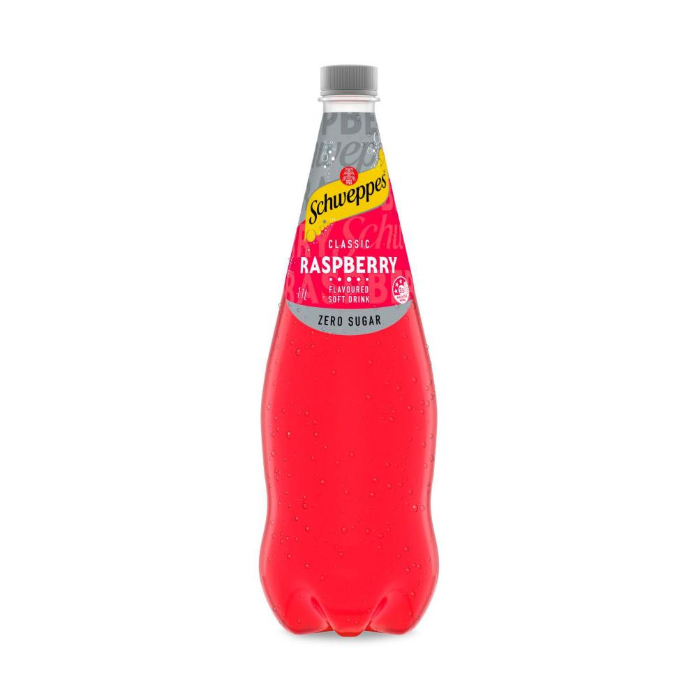 Schweppes Traditional Zero Sugar Raspberry Soft Drink Bottle - 1.1L