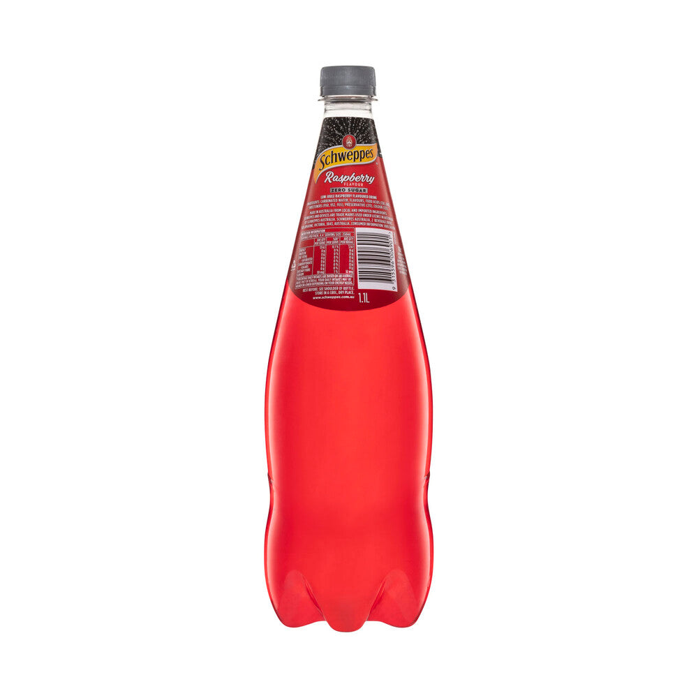 Schweppes Traditional Zero Sugar Raspberry Soft Drink Bottle - 1.1L