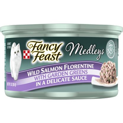 Fancy Feast Medleys Salmon Florentine Delicate Sauce Wet Cat Food 85g