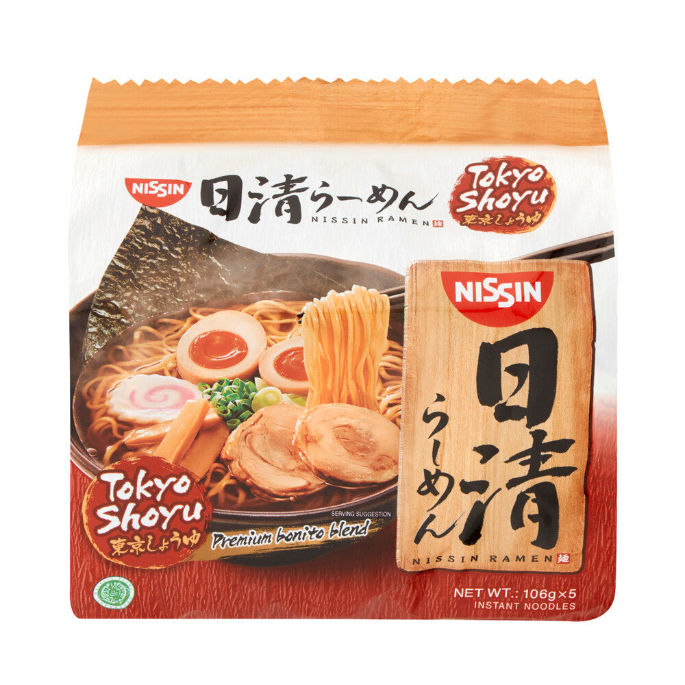 Nissin Ramen Tokyo Shoyu Noodles 5 Pack - 530g
