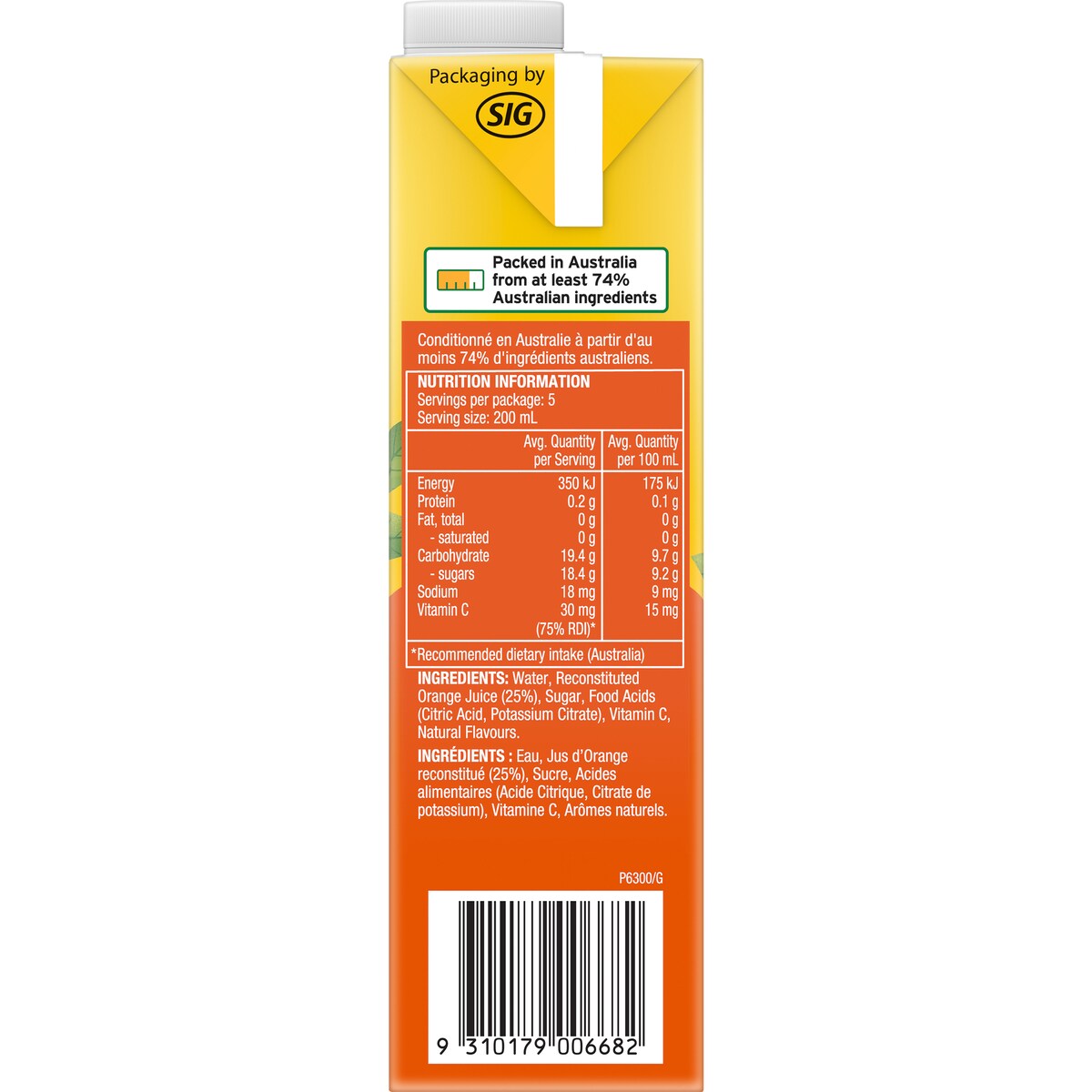 Golden Circle Orange Burst Fruit Drink Breakfast Drink 1l