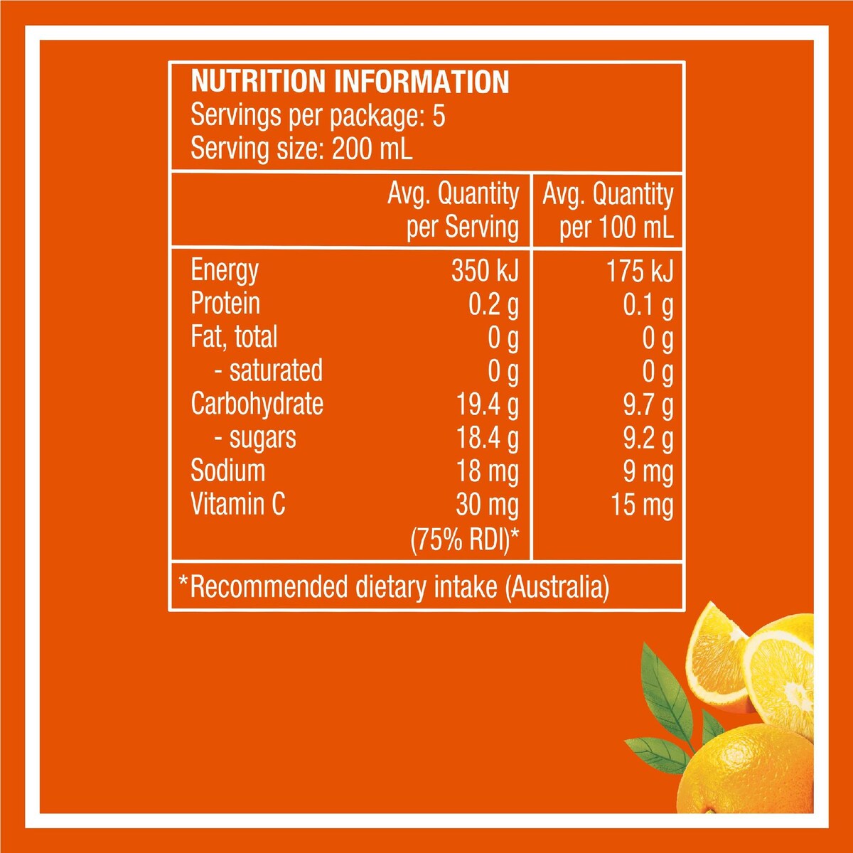 Golden Circle Orange Burst Fruit Drink Breakfast Drink 1l