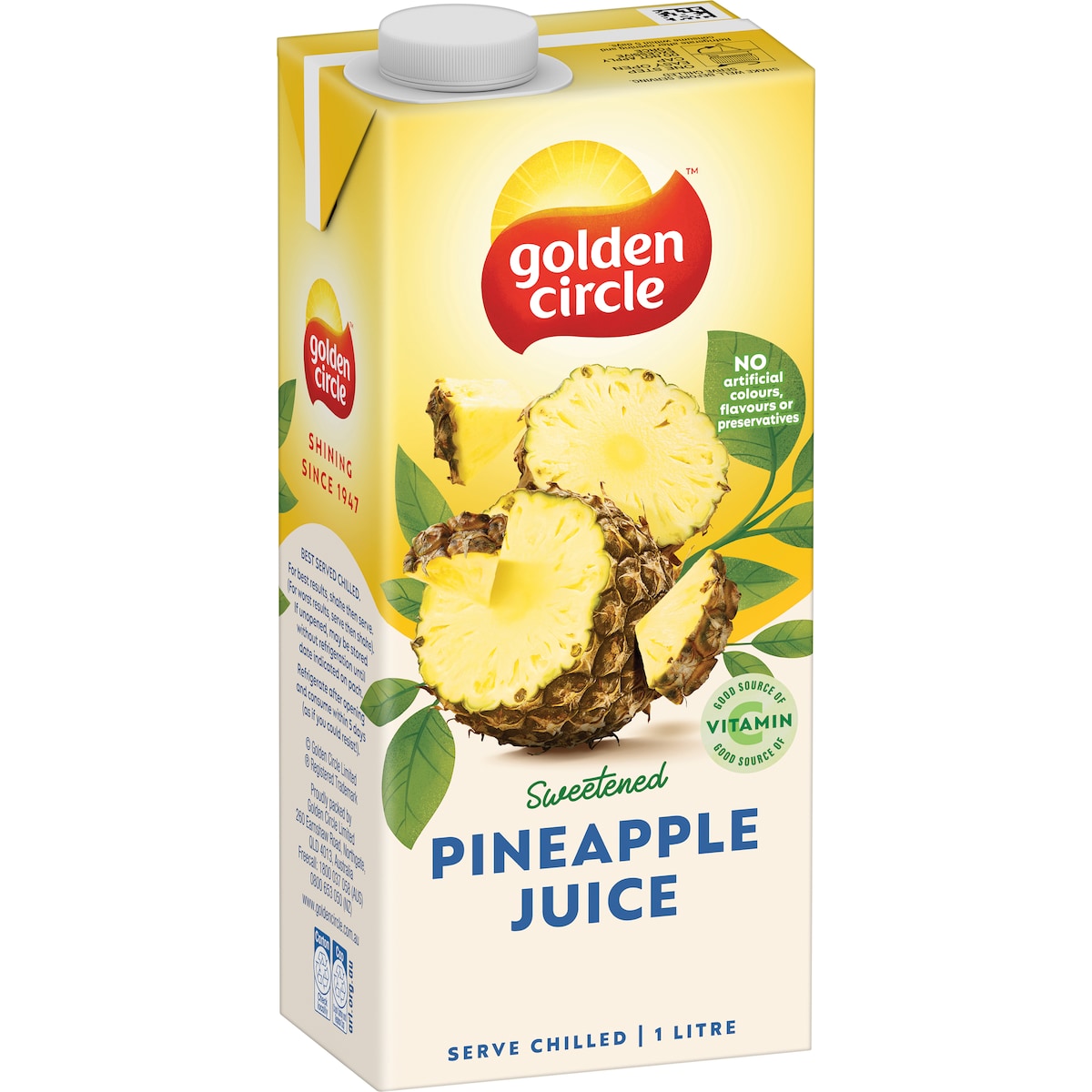 Golden Circle Pineapple Juice Sweetened Fruit Juice Pineapples 1l