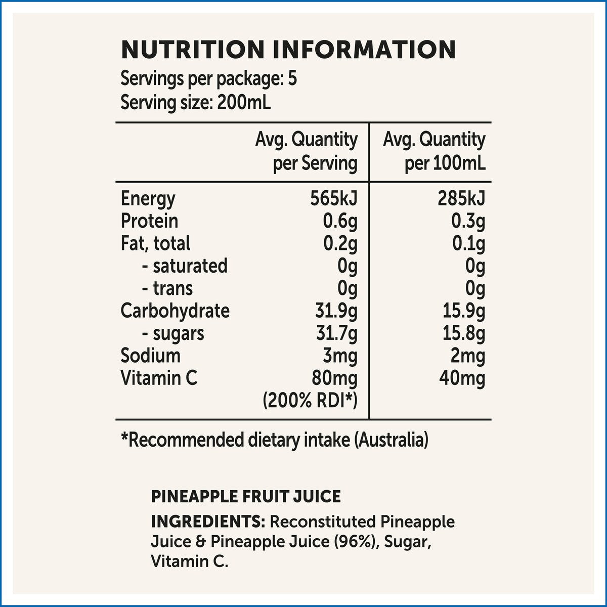 Golden Circle Pineapple Juice Sweetened Fruit Juice Pineapples 1l