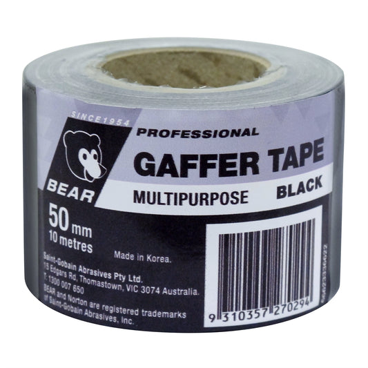 Bear 50mm x 10m Multipurpose Gaffer Tape Black