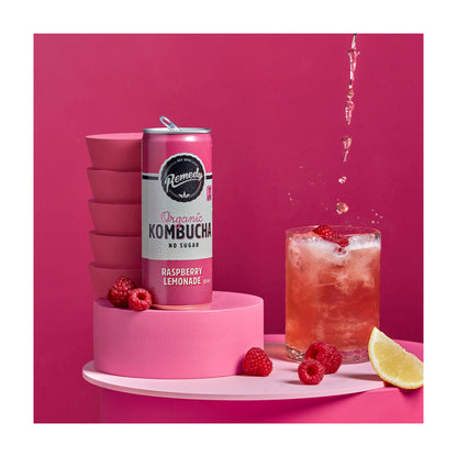 Remedy Kombucha Raspberry Lemonade 250ml - 4 pack