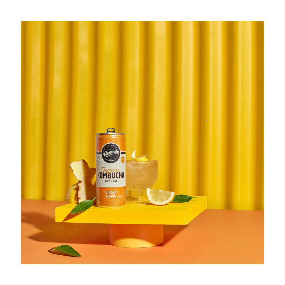 Remedy Kombucha Ginger Lemon 250ml - 4 pack
