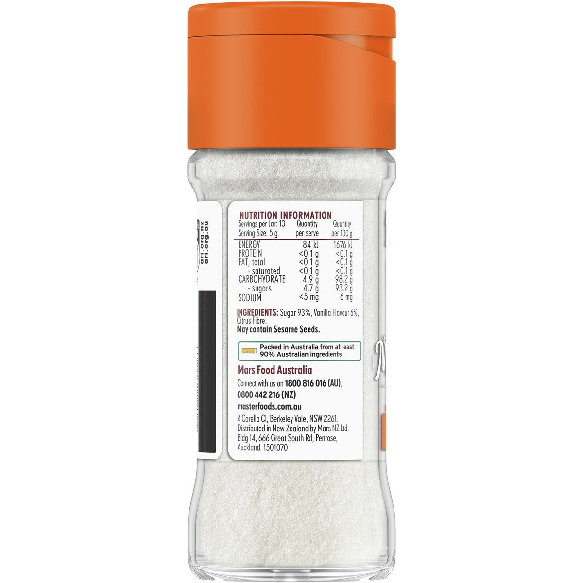 MasterFoods Vanillin Sugar 65g