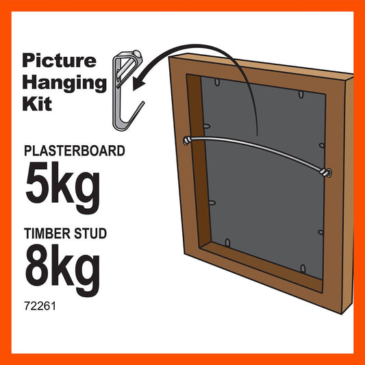 Everhang 8kg Picture Hanging Kit - Steel - Easy Installation - Durable