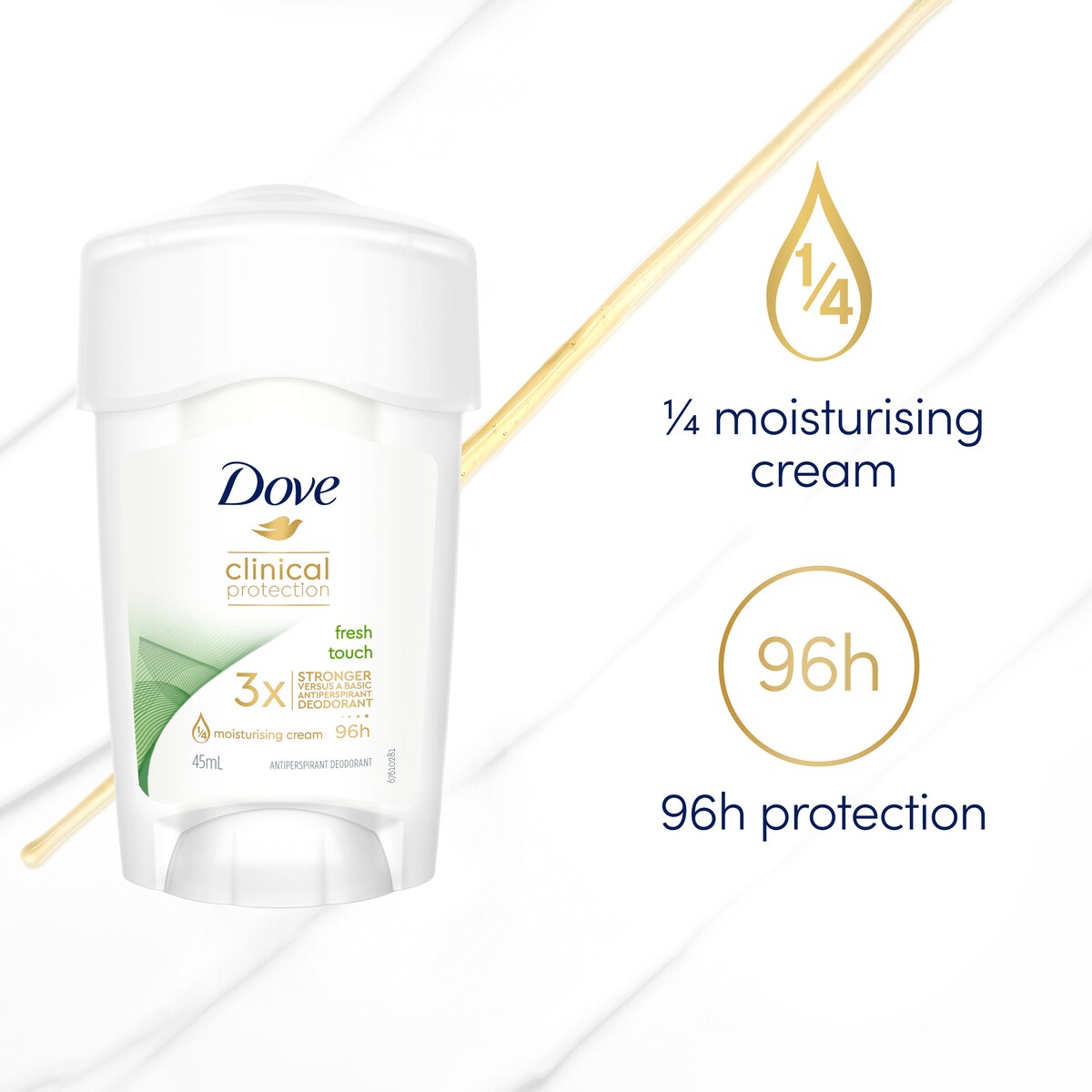 Dove Clinical Protection Deodorant Antiperspirant Fresh Touch 45 Ml