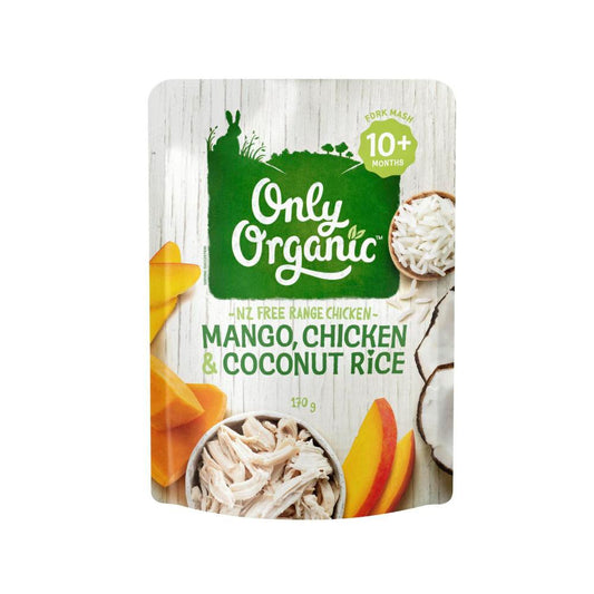 Only Organic Free Range Chicken Mango & Coconut Rice 10+ Months - 170g